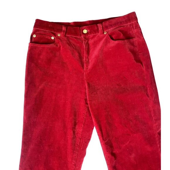 Ralph Lauren Womens Straight Leg Corduroy Pants 10P Stretch Classic Preppy - Picture 2 of 7